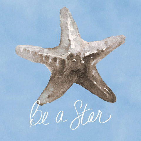 Be A Star Shell Black Ornate Wood Framed Art Print with Double Matting by Loreth, Lanie