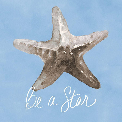 Be A Star Shell Black Modern Wood Framed Art Print by Loreth, Lanie