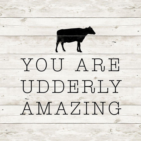 Udderly Amazing White Modern Wood Framed Art Print by SD Graphics Studio