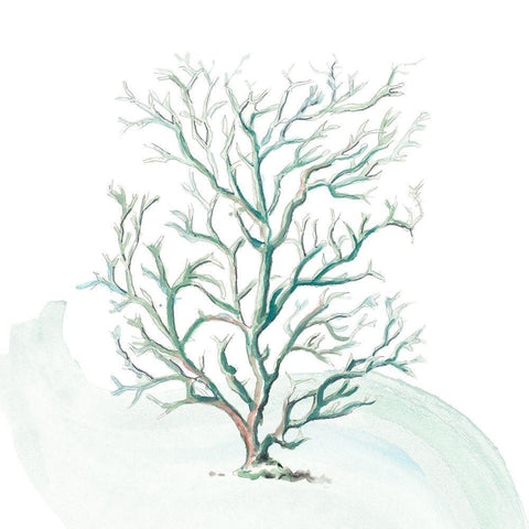 Turquoise Ocean Sea Coral Black Modern Wood Framed Art Print by Pinto, Patricia