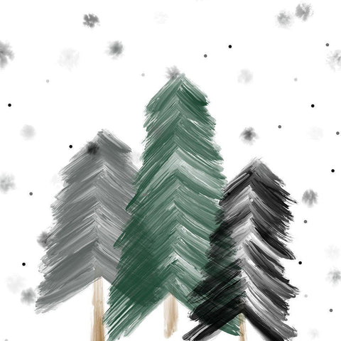 Nordic Christmas Black Modern Wood Framed Art Print by Quach, Anna