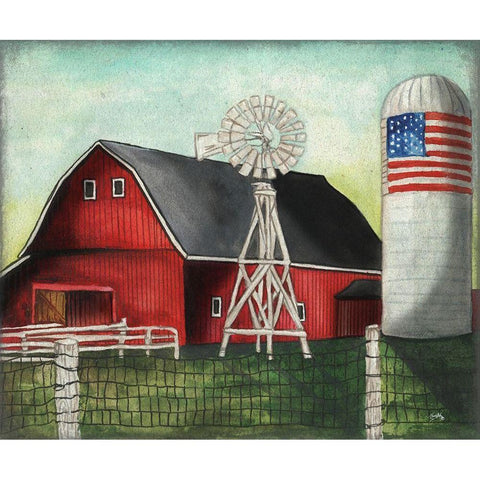 USA Silo White Modern Wood Framed Art Print by Medley, Elizabeth