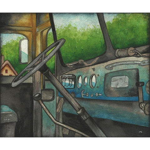 Dashboard Black Modern Wood Framed Art Print with Double Matting by Medley, Elizabeth