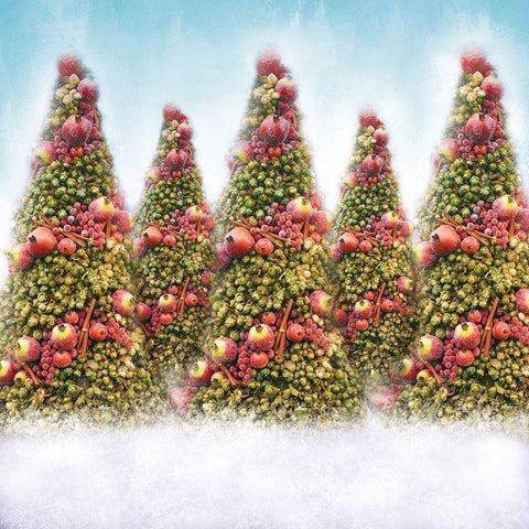 Oh Christmas Trees Black Modern Wood Framed Art Print by Meneely, Dan