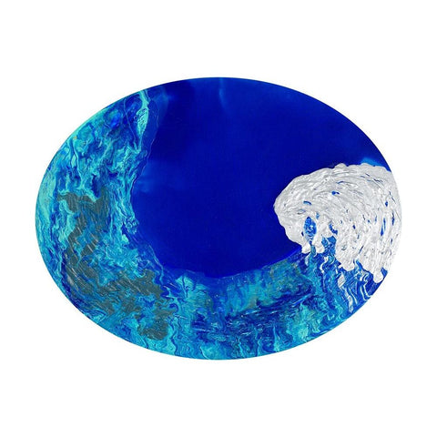 Earth Waves Away White Modern Wood Framed Art Print by Grace, Ajoya