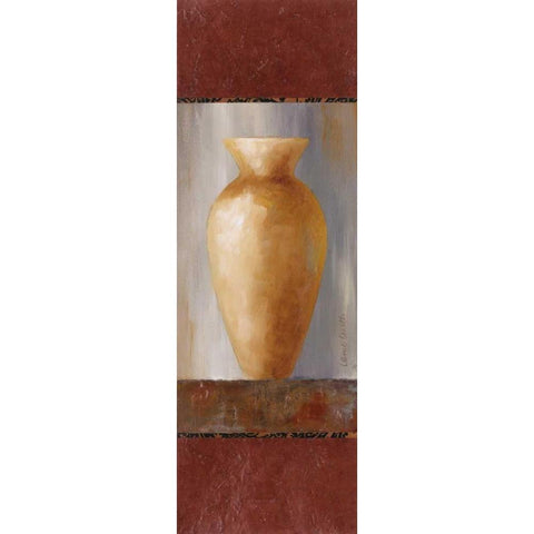 Rustic Gold Flower Vase I White Modern Wood Framed Art Print by Loreth, Lanie