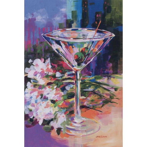 N.Y. Martini White Modern Wood Framed Art Print by Slivka, Jane