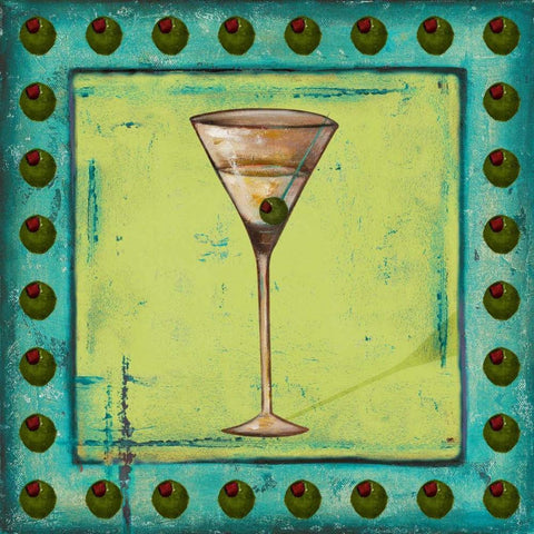 Olive Coctelito Black Modern Wood Framed Art Print by Pinto, Patricia