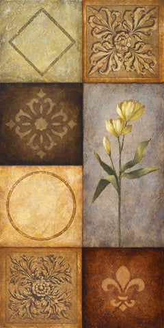 Simplicity I Black Ornate Wood Framed Art Print with Double Matting by Marcon, Michael