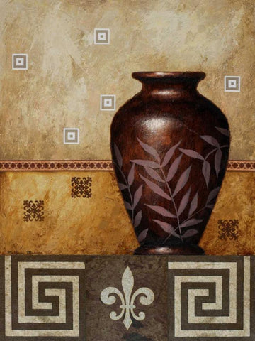 Mahogany Urn I Black Ornate Wood Framed Art Print with Double Matting by Marcon, Michael
