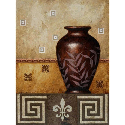Mahogany Urn I White Modern Wood Framed Art Print by Marcon, Michael