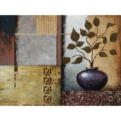 Plum Vase White Modern Wood Framed Art Print by Marcon, Michael