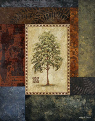Eucalyptus Tree I White Modern Wood Framed Art Print with Double Matting by Marcon, Michael