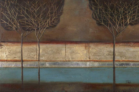 Gold Forest Black Ornate Wood Framed Art Print with Double Matting by Pinto, Patricia