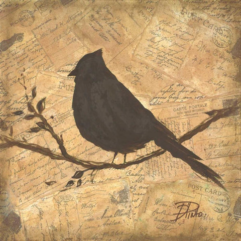 Bird Silhouette II White Modern Wood Framed Art Print by Pinto, Patricia
