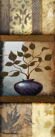 Vase Ornament I Black Ornate Wood Framed Art Print with Double Matting by Marcon, Michael