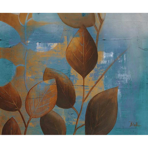 Eco Blue I Gold Ornate Wood Framed Art Print with Double Matting by Pinto, Patricia