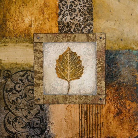 Fallen Leaf III - yellow White Modern Wood Framed Art Print by Marcon, Michael
