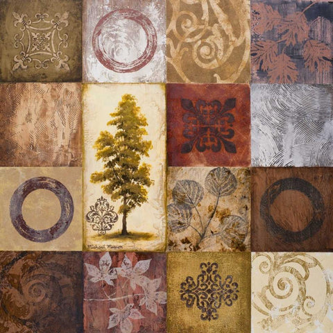 Contemporary Autumn II Gold Ornate Wood Framed Art Print with Double Matting by Marcon, Michael