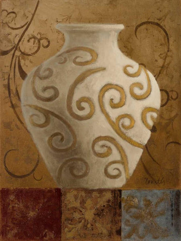 Elegant Vessel I White Modern Wood Framed Art Print with Double Matting by Loreth, Lanie