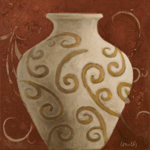 Vessel on Red I White Modern Wood Framed Art Print by Loreth, Lanie