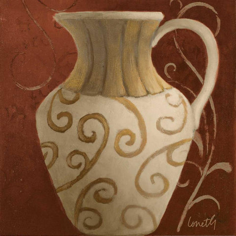 Vessel on Red II White Modern Wood Framed Art Print by Loreth, Lanie