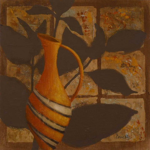 Little Striped Vase I White Modern Wood Framed Art Print by Loreth, Lanie