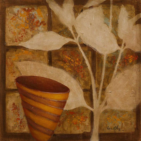 Little Striped Vase II White Modern Wood Framed Art Print by Loreth, Lanie