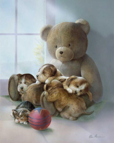 Pleasant Dreams White Modern Wood Framed Art Print with Double Matting by Manning, Ruane