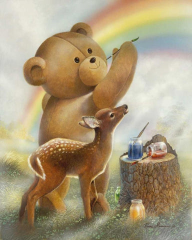 Over the Rainbow White Modern Wood Framed Art Print with Double Matting by Manning, Ruane