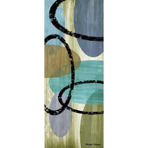 Elastic Blue II Black Modern Wood Framed Art Print by Marcon, Michael