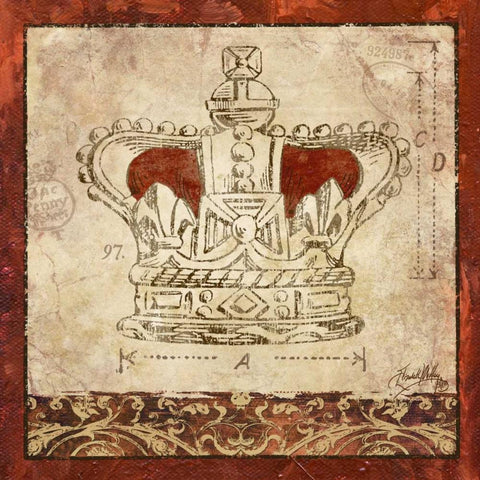 Crowns II Black Modern Wood Framed Art Print with Double Matting by Medley, Elizabeth