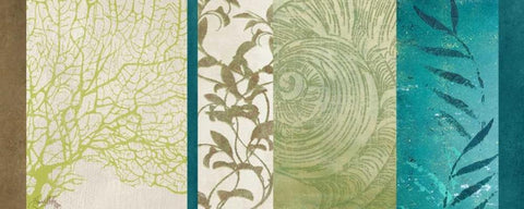 Aquatic Bliss I White Modern Wood Framed Art Print with Double Matting by Medley, Elizabeth