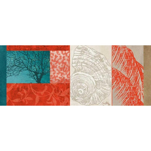 Nautical Finds II Gold Ornate Wood Framed Art Print with Double Matting by Medley, Elizabeth