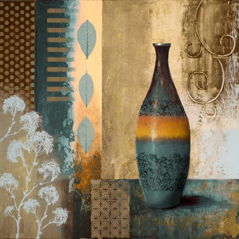 Earthly Pottery I Black Modern Wood Framed Art Print with Double Matting by Marcon, Michael