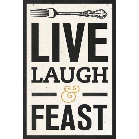 Live Laugh Gold Ornate Wood Framed Art Print with Double Matting by SD Graphics Studio