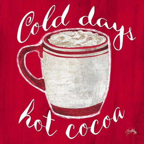Cold Days and Hot Cocoa White Modern Wood Framed Art Print by Medley, Elizabeth
