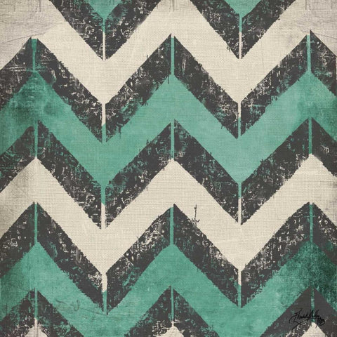 Turquoise Modele I Black Modern Wood Framed Art Print with Double Matting by Medley, Elizabeth