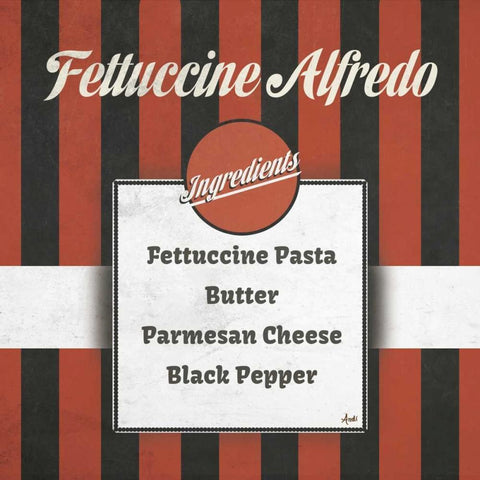 Italian Recipe I Black Modern Wood Framed Art Print by Metz, Andi