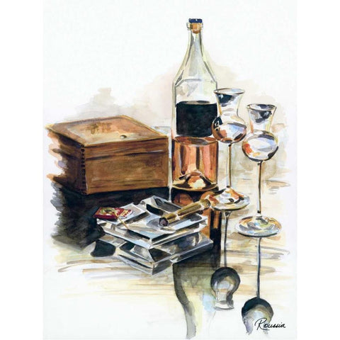 A Good Night Gold Ornate Wood Framed Art Print with Double Matting by French-Roussia, Heather