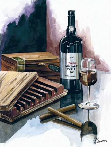 Cigar Press Black Ornate Wood Framed Art Print with Double Matting by French-Roussia, Heather A.
