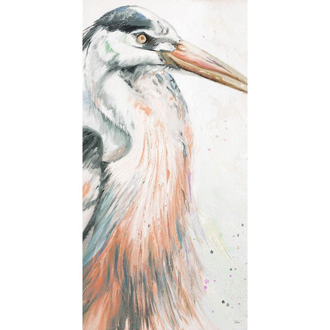 New Orange Heron I Gold Ornate Wood Framed Art Print with Double Matting by Pinto, Patricia