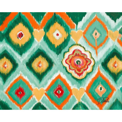 Tropical Ikat I White Modern Wood Framed Art Print by Pinto, Patricia