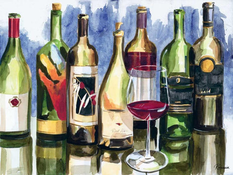 Bottles Reflect II Black Ornate Wood Framed Art Print with Double Matting by French-Roussia, Heather