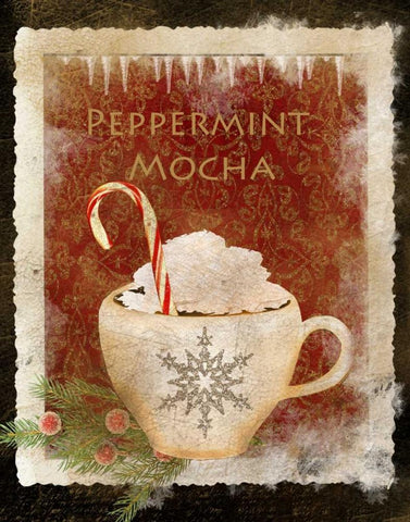 Peppermint Mocha White Modern Wood Framed Art Print with Double Matting by Albert, Beth