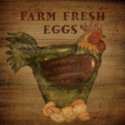 Farm Fresh Eggs Gold Ornate Wood Framed Art Print with Double Matting by Albert, Beth
