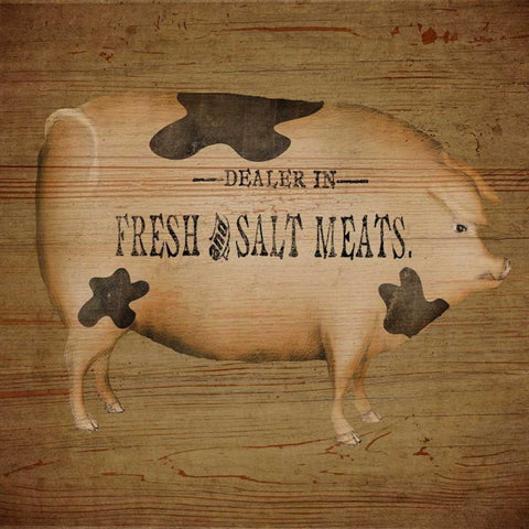 Pig Sign White Modern Wood Framed Art Print with Double Matting by Albert, Beth