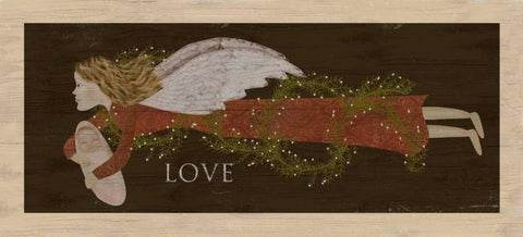Angel Love Black Ornate Wood Framed Art Print with Double Matting by Albert, Beth