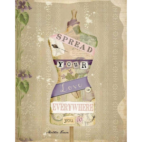 Spread Your Love White Modern Wood Framed Art Print by Albert, Beth