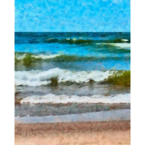 Lake Michigan layers White Modern Wood Framed Art Print by Calkins, Michelle